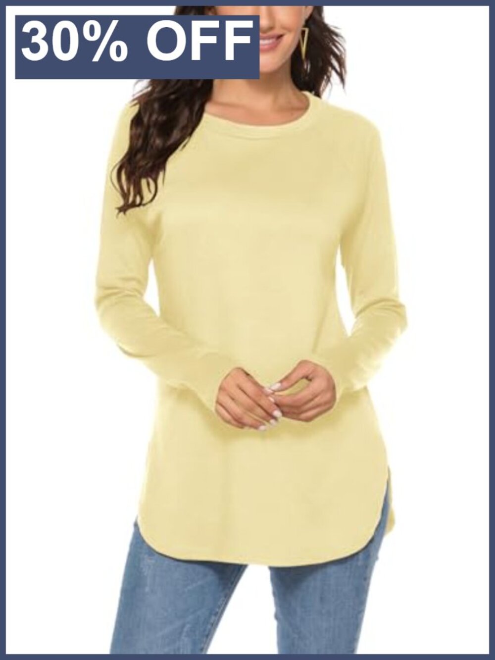 Women's Batwing Long Sleeve Tunic Top Loose Fit Casual T-Shirt